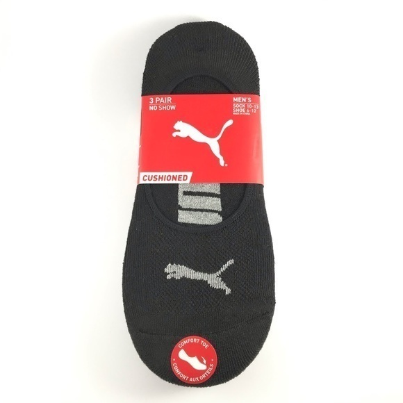 Puma men’s no show socks black 3 pack size 6-12 - Picture 1 of 1